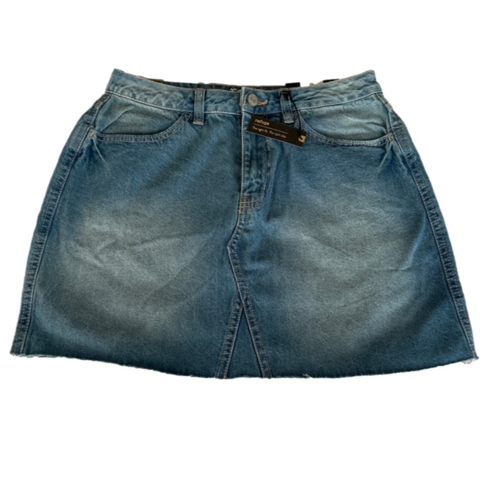 💕 Refuge Denim Jean Mini Skirt By Charlotte Russe Size 9 New With Tag